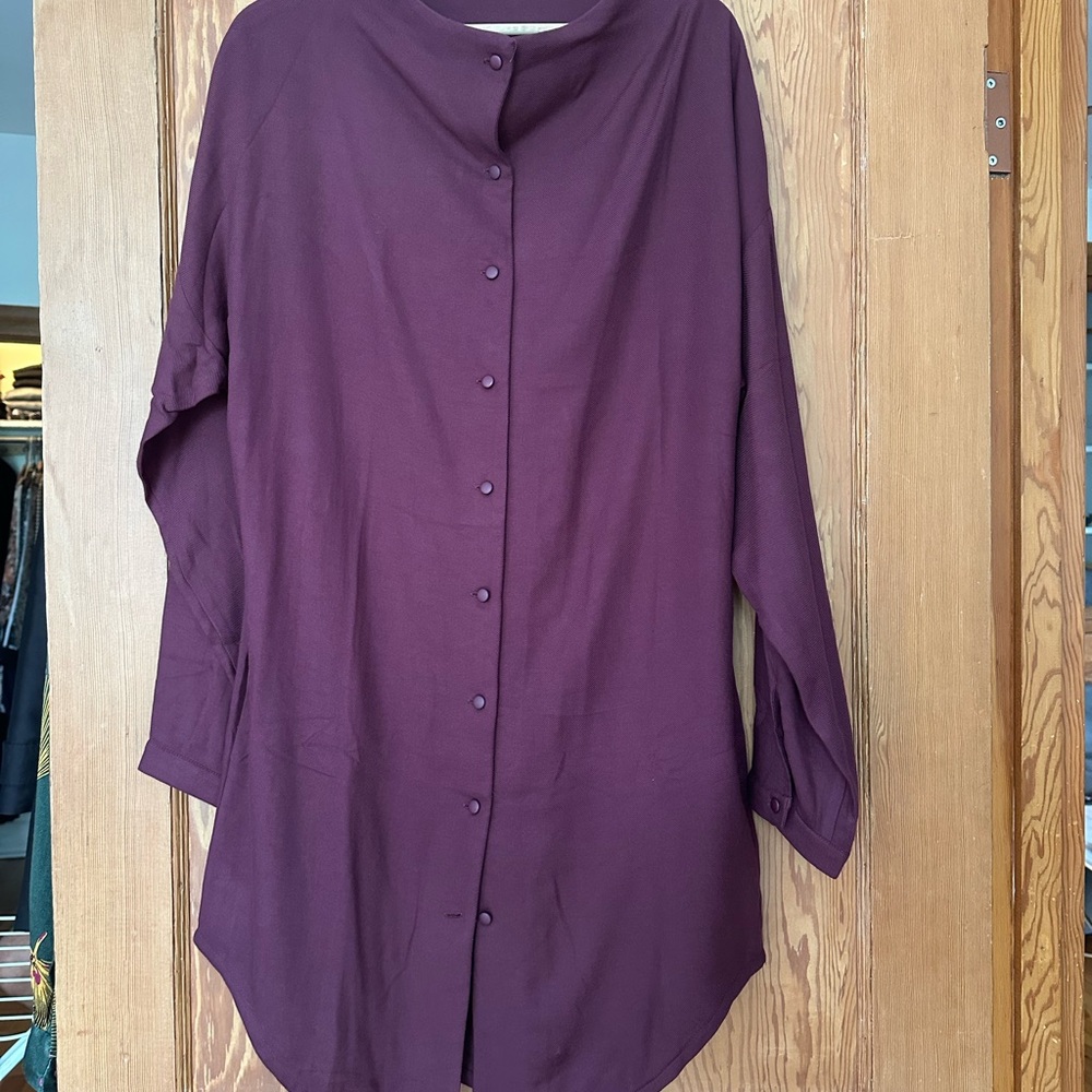 Elegant Melow Plum Button-Up Women's long shirt
